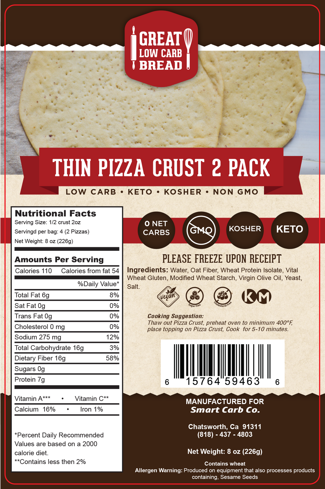 Copy of THIN PIZZA CRUST 2 PACK