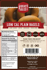 Great Low Carb 70 Calorie Plain Bagels bag of 4