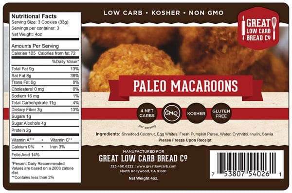 LCF 159 WO18939 Paleo Macaroons 4oz