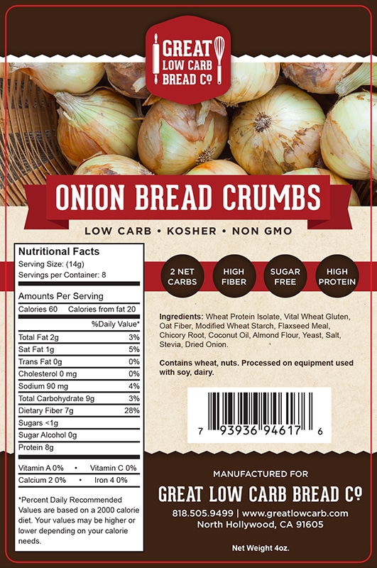 Great Low Carb Onion Bread Crumbs 4oz