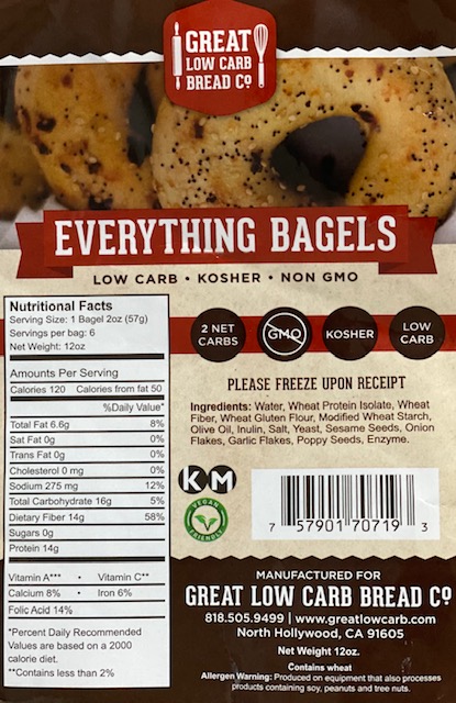 Great Low Carb Everything Bagel 3 Pack