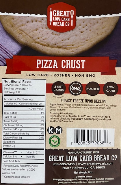 Great Low Carb Pizza Crust 9" 8oz