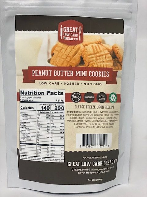 Great Low Carb Peanut Butter Mini Cookies 64g