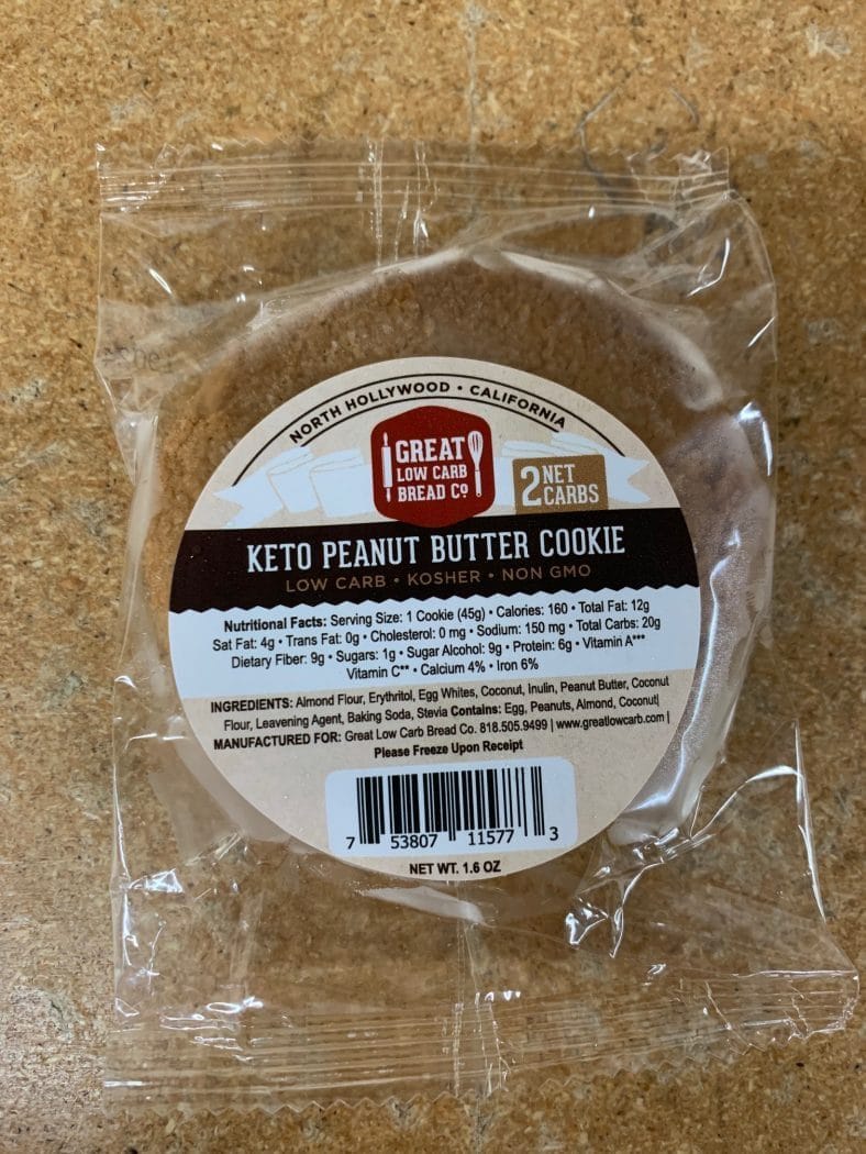 Great Low Carb Keto Peanut Butter Cookie Pack of 12