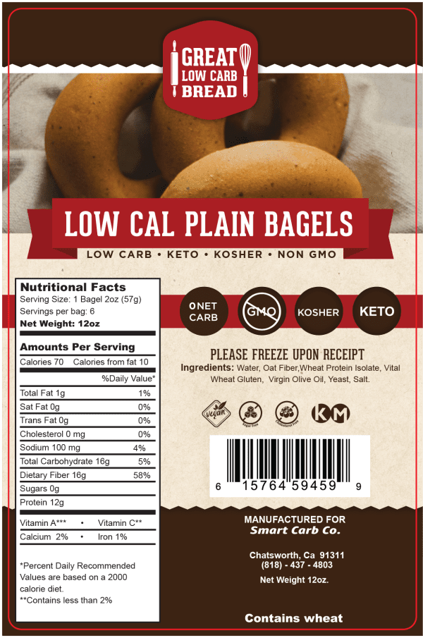 LOW CALORIES plain bagels