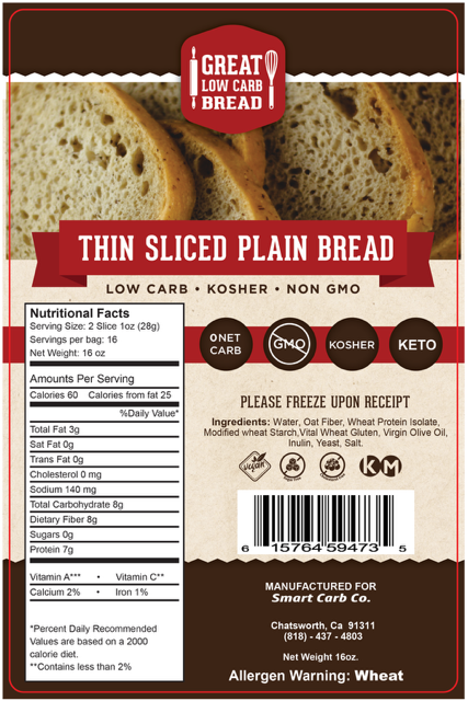 thin slice plain bread